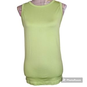 Zella Size Medium Seamless Racerback Tank Top Neon Green Sporty Moisture Wicking